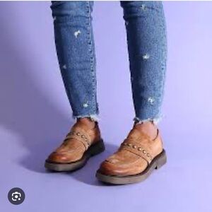 AS 98 Randa Loafer In Whiskey Size 36 Or 6 New In Box Studded Leather